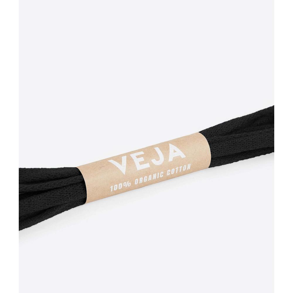 Veja LACES ORGANIC COTTON BLACK Topanky Damske Čierne | SK 472OKI